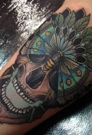 нога oldschool метелик череп пофарбовані татуювання візерунок