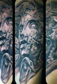 te pungarehu pango i pakaru i te tauira tattoo tattoo Medusa avatar