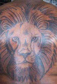 modello tatuaggio testa di leone grande area posteriore