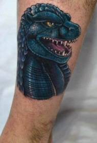 bovido kolora delikata karikaturo dinosaŭro kapo tatuaje ŝablono