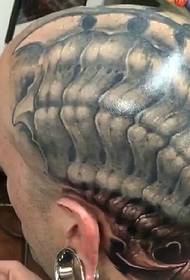 алтернативна 3d татем татуировка, покриваща цялата глава