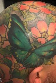 hlava broskev motýl tetování vzor