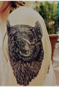 Modello di tatuaggio testa grande orso nero