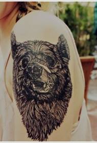 Big Black Bear Head Tattoo Muster