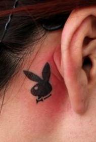 Wzór tatuażu głowy: Wzór tatuażu Głowa słodkiego białego królika Totem
