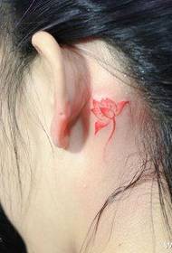 patró de tatuatge de lotus fresc vermell