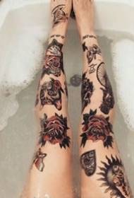 9 jenter vakre blomsterben tatoveringsmønster fungerer