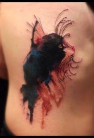couleur très joli motif de tatouage tête de chat