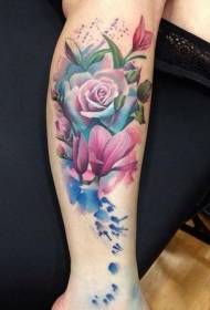 ithole entsha emhlophe rose flower watercolor tattoo iphethini