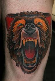 колір старої школи ведмідь татуювання головою візерунок