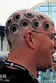 Európske a americké mužské hlavy husté oko tetovanie vzor