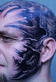head tattoo patroan: head European and American demon tattoo patroon