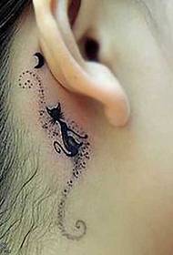 ყურის kitten tattoo ნიმუში