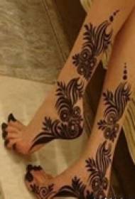 美麗的藤蔓腿紋身36099-Terror Element Leg Tattoo