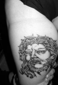 Чорний малюнок татуювання голови Ісуса