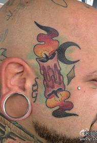 egy alternatív ember fej gyertya tetoválás minta