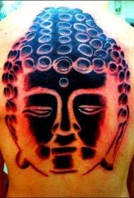 Model de tatuaj cap de Buddha negru