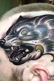 man's head handsome fashion wolf head tattoo pattern