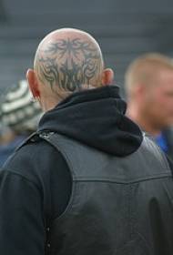 crni uzorak totem tetovaža glave