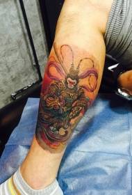 lotta per le gambe contro il modello di tatuaggio dipinto Buddha