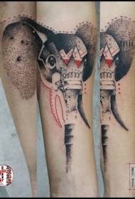 jib point color gracioso elefante avatar tatuaje patrón