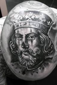 頭中世紀國王小丑紋身紋身圖案