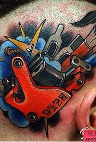 relâmpago de grãos recomendado uma cor da cabeça máquina de tatuagem personalizada padrão de tatuagem 35861-cabeça personalidade padrão de tatuagem escola tubarão