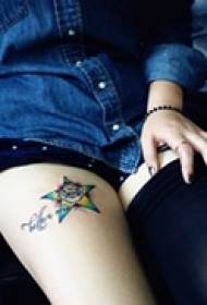 lace bow leg tattoo