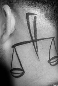 head simple black medium size Libra tattoo pattern