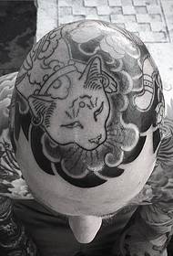 huvud tatuering katt tatuering mönster