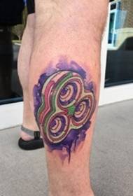 vesiväri bonnaroo -festivaalin logo tatuointi vasikalla