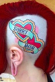 pola tato kepala cinta