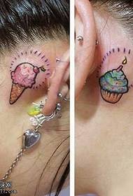 nyuma ya muundo wa tattoo ya ice cream