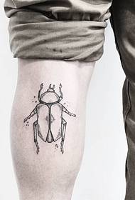 kalv europæisk og amerikansk bille linje tatovering mønster