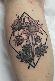 теля квітка геометрична лінія пофарбовані татуювання візерунок 36437 жіночі стегна європейський та американський візерунок татуювання троянди