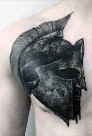 chest dark Spartan warrior avatar tattoo pattern