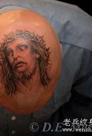 Hudyat ng Tattoo ng Ulo: Pola ng Larawan ng Jesus Portrait Tattoo