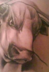 bull head Black Tattoo Pattern
