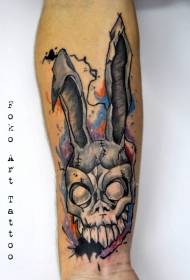 mellkasi színű nyúl koponya tetoválás minta