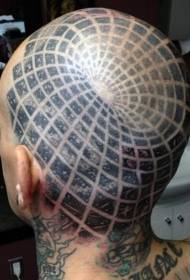 glava crno-bijela misteriozni svemirski ukrasni uzorak tetovaža