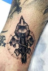 bezerro black ash antigo arma cabeça tatuagem padrão
