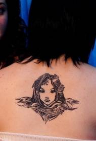 tetovanie hlavy zadnej morskej panny