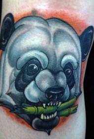 ben beskrivning stil färg panda huvud bambu tatuering mönster