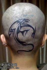 fej szép klasszikus totem sárkány tetoválás minta