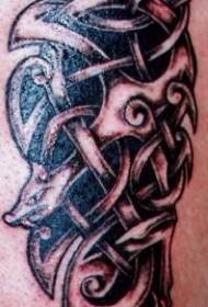 Celtic Totem och Wolf Head Tattoo Pattern