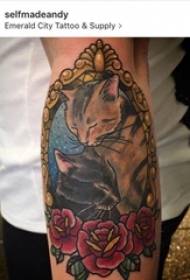 pernas pintadas técnica da tatuagem material de tatuagem de plantas tatuagem de flor tatuagem de gato imagem de tatuagem de animal