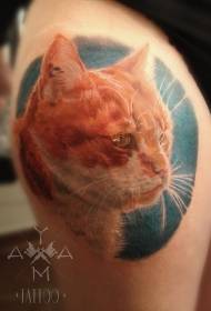 realistiko nga estilo Koleksyon sa tattoo sa ulo sa pusa