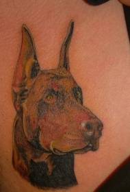 шакли намунаҳои tattoo зебои сари doberman қаҳваранг