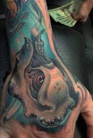 Model de tatuaj de cap de sub monstru sub apă subacvatic