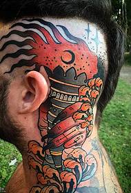 Шаблон татуювання голова факел